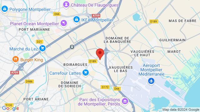 Map of the area around 46, rue Roland Garros,Mauguio, France, Montpellier, LA, FR