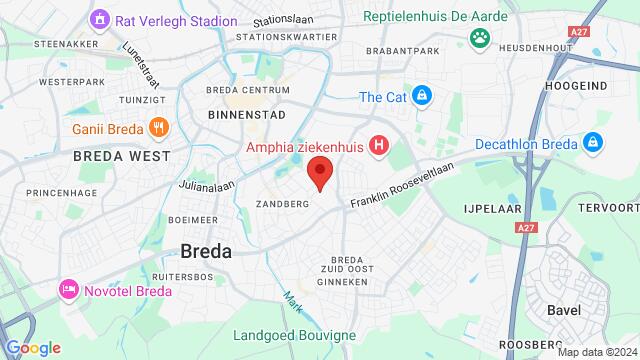 Karte der Umgebung von Zandberglaan 52, 4818 GL Breda, Nederland,Breda, Breda, NB, NL