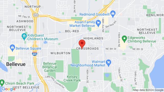 Map of the area around Bravo Dance School, 13635 Northeast 8th Street #Ste 104, Bellevue, WA 98005, Bellevue, WA, 98005, US