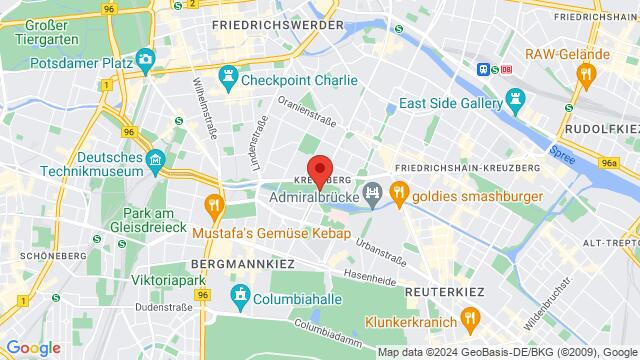 Map of the area around Prinzenstraße 1, 10969 Berlin, Berlin, Berlin