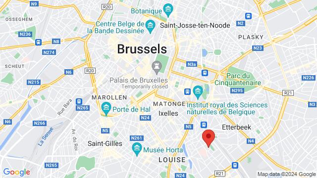 Map of the area around Taverne Friend’s - Brussel