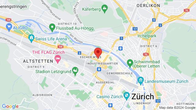 Mapa de la zona alrededor de Turbinenplatz Schiffbaustrasse 13 8005 Zürich, Schiffbaustrasse 13, Zürich, 8005, Switzerland