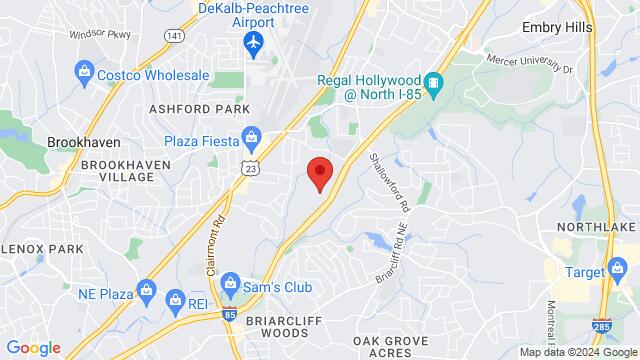 Map of the area around Elements Dance Studio, 2700 NE Expressway C-500, Atlanta, GA, 30345, United States