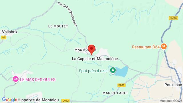 Map of the area around Bistro Le Cap Mas 2, route de Masmolène 30700 La Capelle et Masmolène