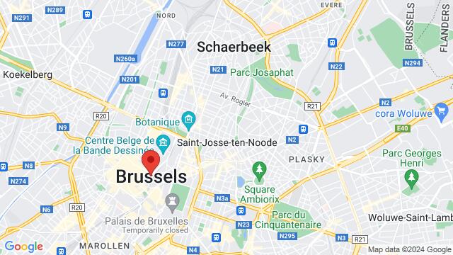 Map of the area around Taverne Friend's - Brussel