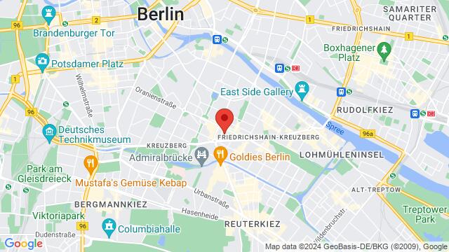 Map of the area around Oranienstraße 185, 10999 Berlin, Deutschland,Berlin, Germany, Berlin, BE, DE