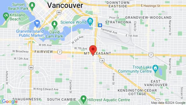 Karte der Umgebung von 154 E 10th Ave, Vancouver, BC V5T 1Z4, Canada,Vancouver, British Columbia, Vancouver, BC, CA