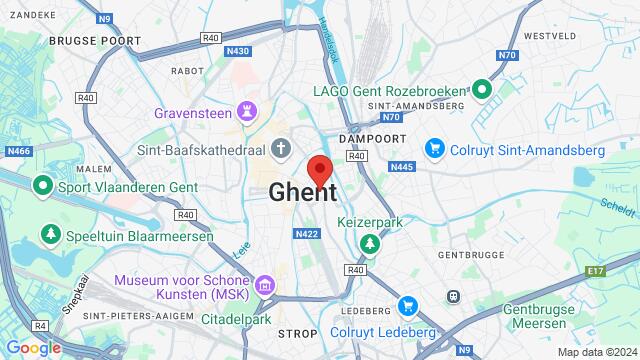 Map of the area around Sint-Kristoffelstraat 14, 9000 Gent, België,Gent, Belgium, Gent, OV, BE