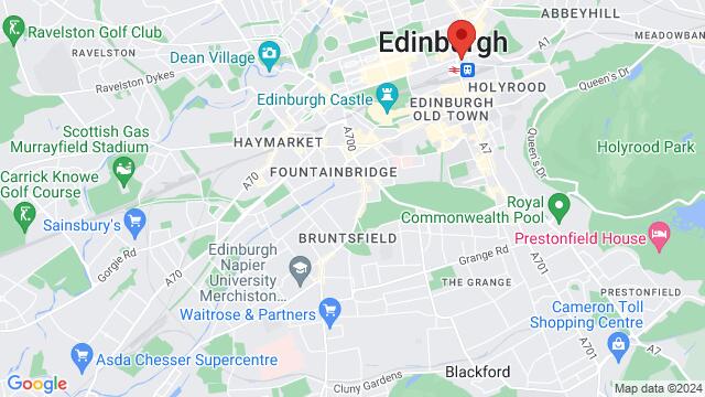 Map of the area around Edinburgh, United Kingdom, Edinburgh, SC, GB