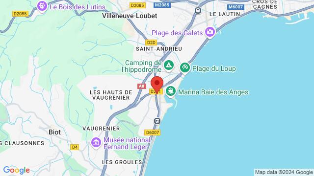 Map of the area around Fit'n Gym Dance Club, 10 Av. de l'Église Saint-Christophe, 06270 Villeneuve-Loubet, France