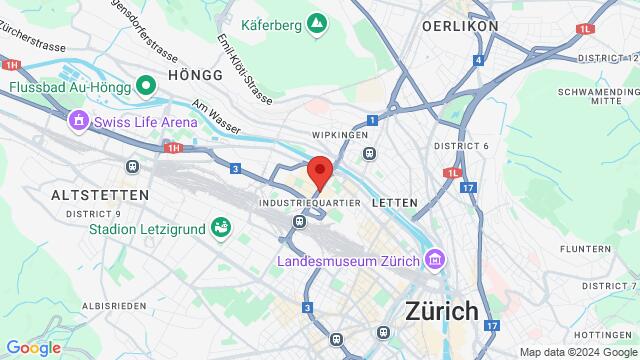 Map of the area around Hardstrasse 260, 8005 Zürich, Schweiz,Zürich, Switzerland, Zurich, ZH, CH