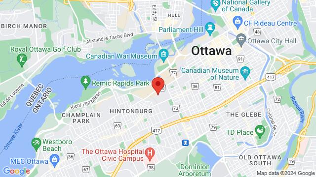 Map of the area around 250 City Centre Ave, Ottawa, ON K1R 6K7, Canada,Ottawa, Ontario, Ottawa, ON, CA