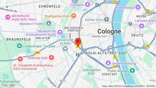 Map of the area around Roonstraße 33, 50674 Köln, Deutschland,Cologne, Germany, Cologne, NW, DE