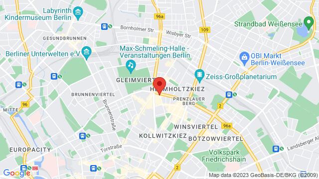 Map of the area around knaackstrasse 97, Berlin, Berlin