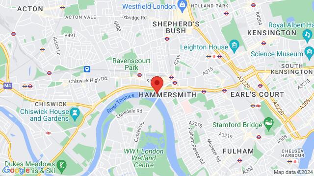 Carte des environs Hammersmith Salsa & Bachata Club, 11 rutland grove, London, w6 9dh, GB