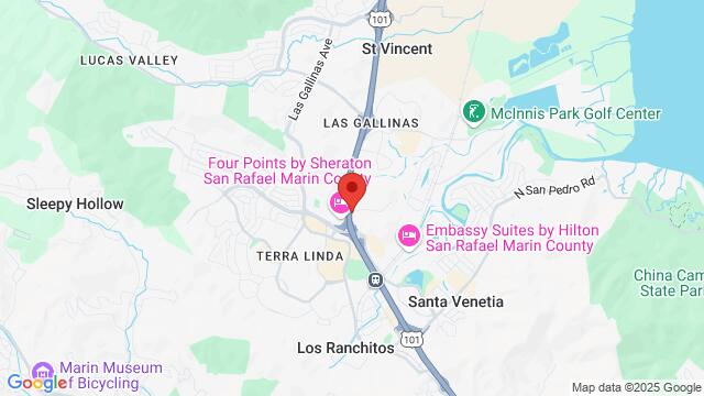 Map of the area around Salsa Marin Dance Academy, 4140 Redwood Highway, Suite 8, San Rafael, CA, 94903, United States