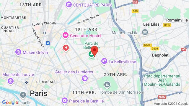 Map of the area around 12 Rue des Envierges 75020 Paris