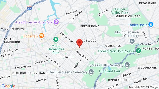 Map of the area around Aftermath NYC, 16-80 Madison Street, Ridgewood, Queens, NY, 11385, United States