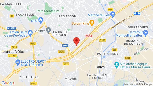 Map of the area around le temple de la danse, 260 rue du puech radier 34970 Lattes