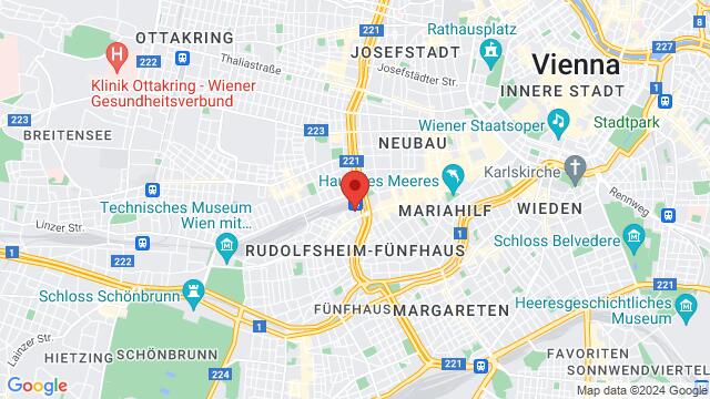 Mapa de la zona alrededor de Europaplatz 1, 1150 Wien, Österreich,Wien, Österreich, Wien, WI, AT
