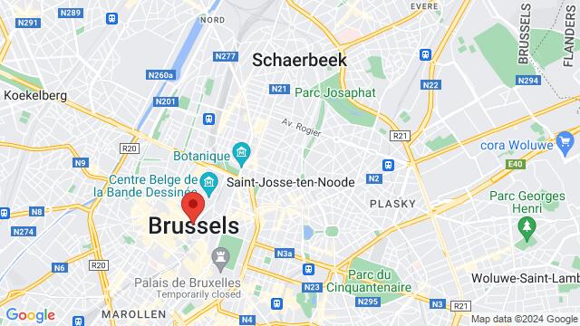 Map of the area around Brussels, Belgium, Brussels, BU, BE