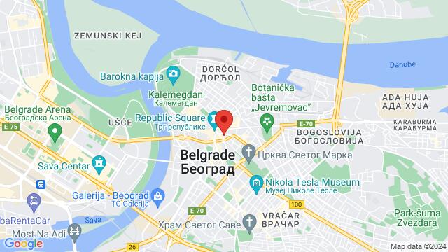 Map of the area around Makedonska 22,Belgrade, Serbia, Belgrade, SR, YU