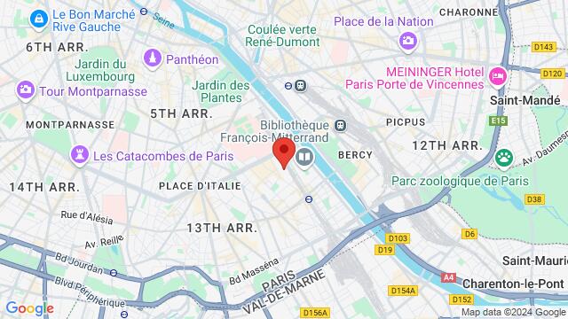 Map of the area around 5 Parvis Alan Turing 75013 Paris