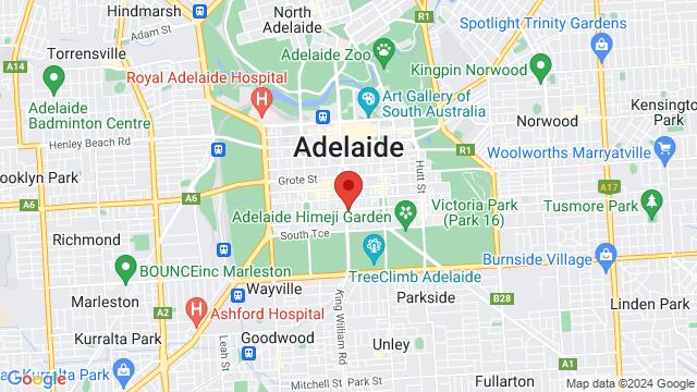 Map of the area around Basement, 366 King William St,Adelaide,SA,Australia, Adelaide, SA, AU