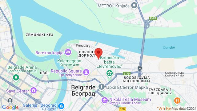 Map of the area around Dobračina 59b,Belgrade, Serbia, Belgrade, SR, YU