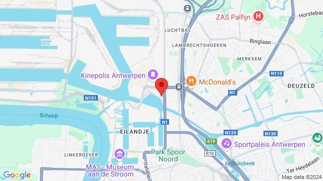 Mapa de la zona alrededor de IKON Antwerp Straatsburgdork Noordkaai 3 2000 Antwerpen