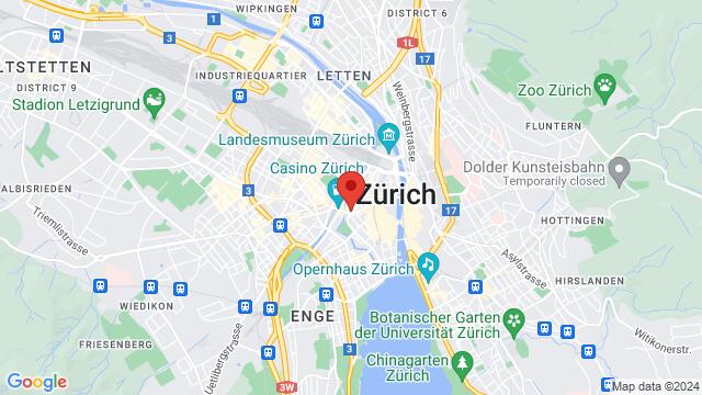 Karte der Umgebung von UrbanVior Zürich, Löwenstr. 2