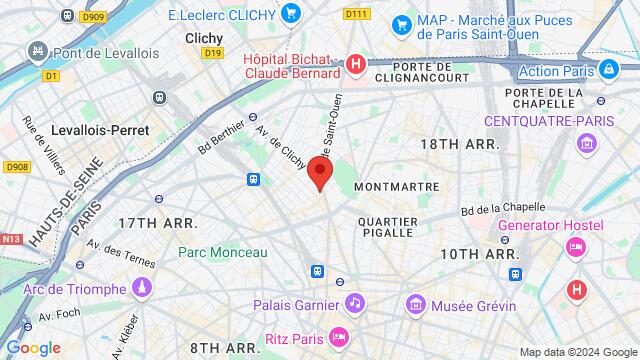 Map of the area around 6 Rue Lechapelais, 75017 Paris, France,Paris, France, Paris, IL, FR