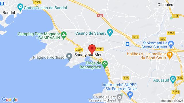 Map of the area around 34 Ruelle de l'Enclos 83110 Sanary-sur-Mer