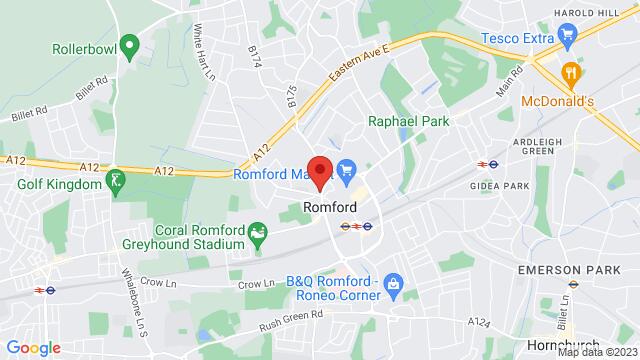 Map of the area around RUSSC CLUB 28 Mawney Rd, Romford, RM7 7HB