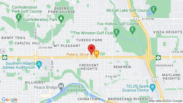 Map of the area around Ballroom & Country Dance Studio, 17 Avenue Northeast, Calgary, AB, Canada