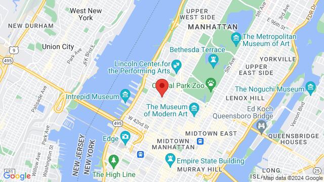 Kaart van de omgeving van 424 West 54th Street, New York, NY, US