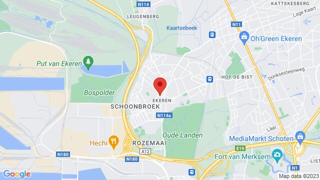Map of the area around Ekershof Groot Hagelkruis 6 2180  Ekeren