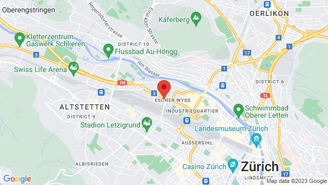 Map of the area around Pfingstweidstrasse 101 Zürich, Switzerland