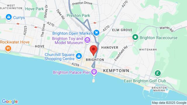 Map of the area around Forró By The Sea 13-17 Marlborough Pl, BN1 1UB, Brighton and Hove