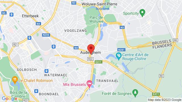 Map of the area around Le Cactus Club - Brussel