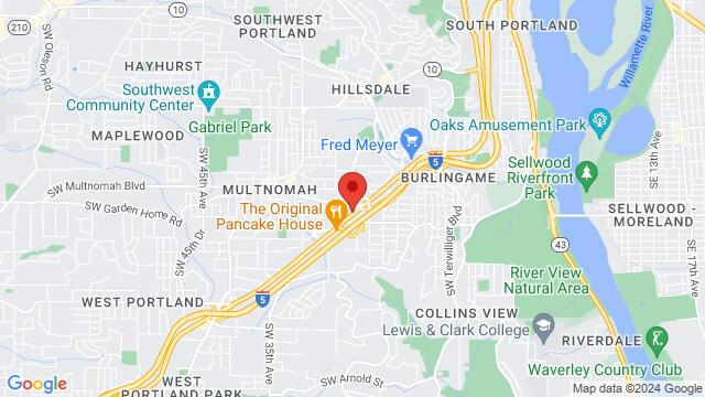 Map of the area around Rustix Pub, 8343 SW Barbur Blvd, Portland, OR, 97219, United States