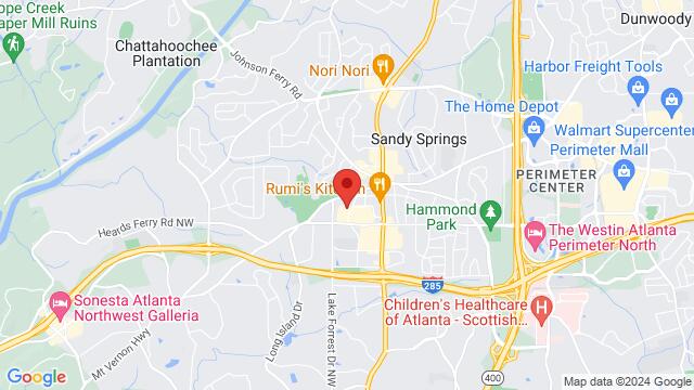 Map of the area around Dance It Off Sandy Springs, 6780 Roswell Rd Ste 120, Sandy Springs, GA, 30328, US