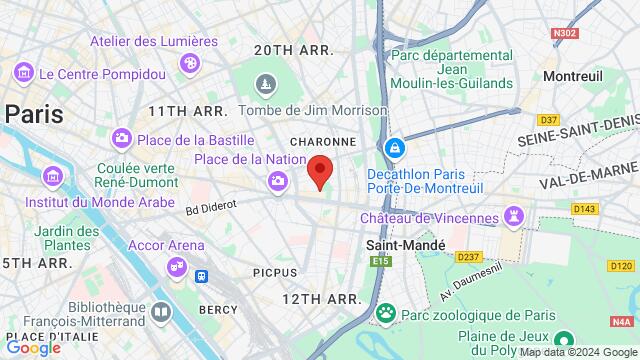 Map of the area around 38 Rue de Lagny, Montreuil, 75000 Paris