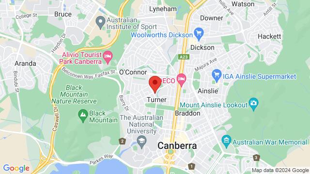 Mapa de la zona alrededor de 68 McCaughey St, Turner ACT 2612, Australia,Canberra, Australian Capital Territory, Canberra, CT, AU