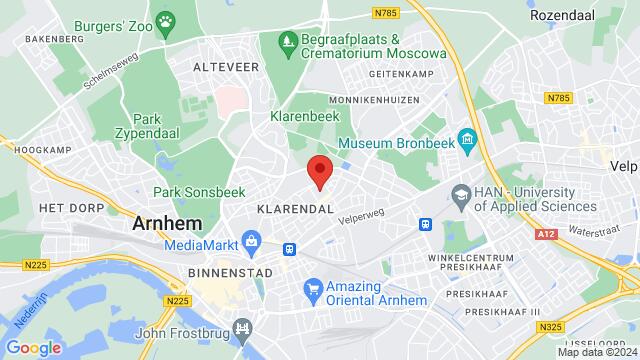 Map of the area around Kazerneplein 6-2, Arnhem, The Netherlands