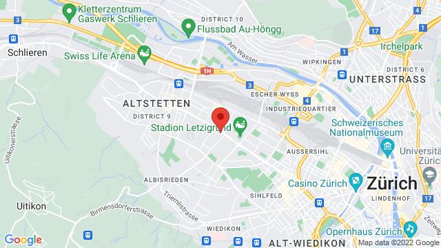 Map of the area around Badenerstrasse 551, 8048 Zürich