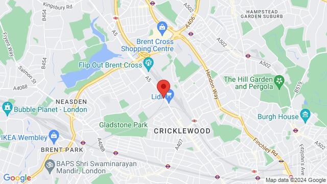 Karte der Umgebung von Cricklewood Club, 327 Edgware Rd, London, NW2 6JP, United Kingdom