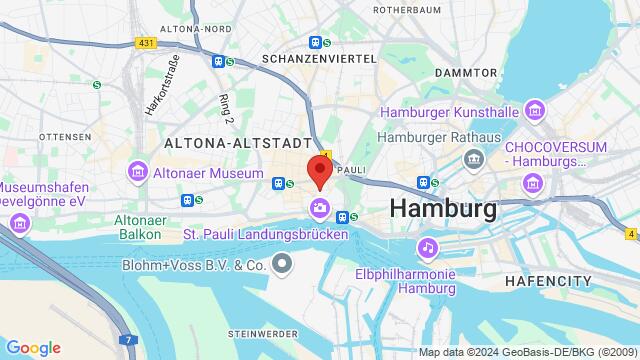 Karte der Umgebung von Kastanienallee 9, 20359 Hamburg, Deutschland,Hamburg, Germany, Hamburg, HH, DE