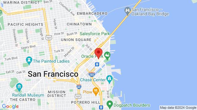 Map of the area around Victory Hall, 360 Ritch Street, San Francisco, CA, United States