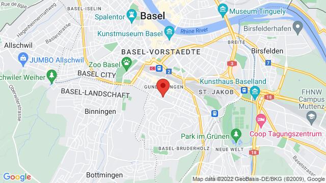 Map of the area around Halle 7 Dornacherstrasse 192by Restaurant Blinde Kuh4053 Basel